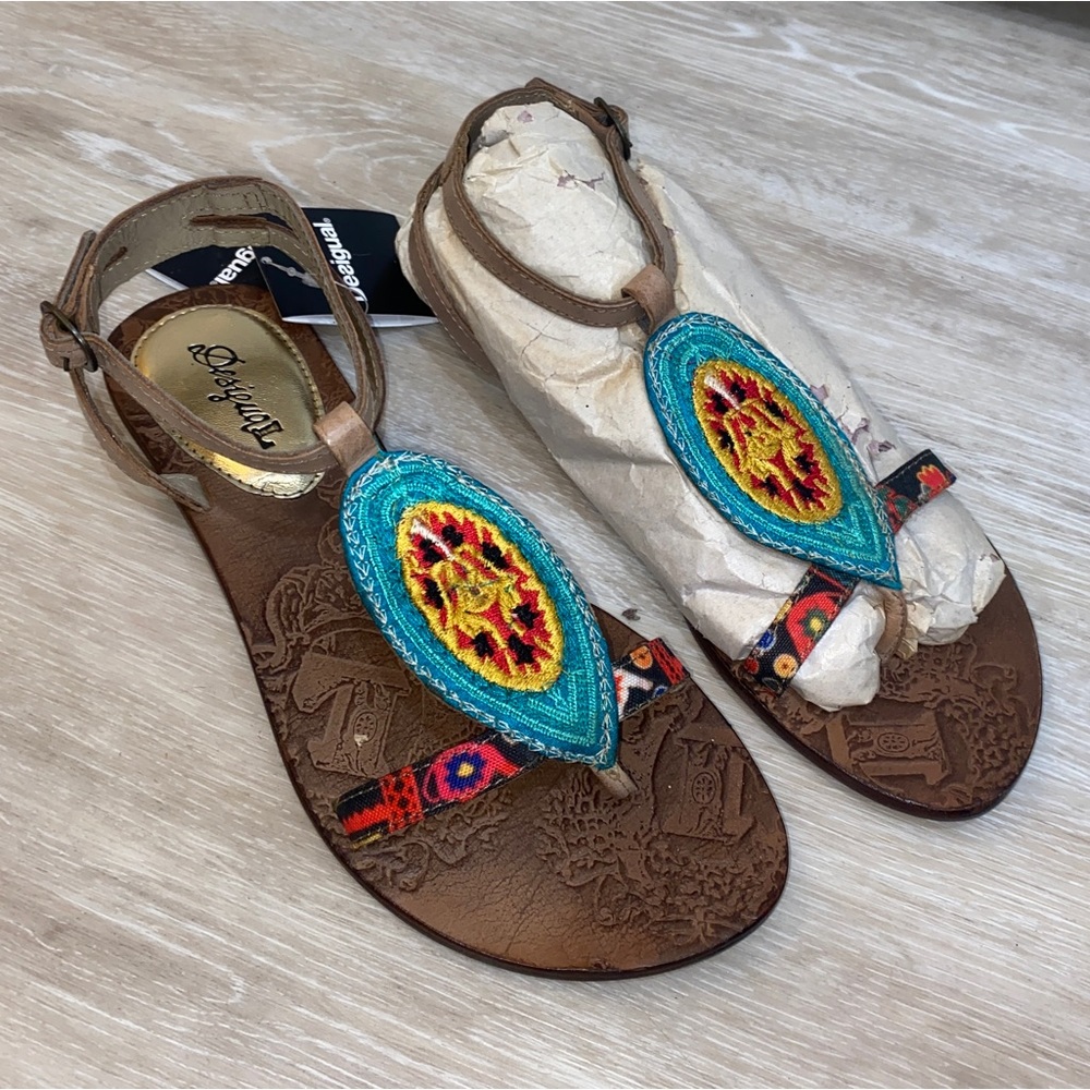 Desigual Embroidered Multi Color Sandals - Picture 2 of 8